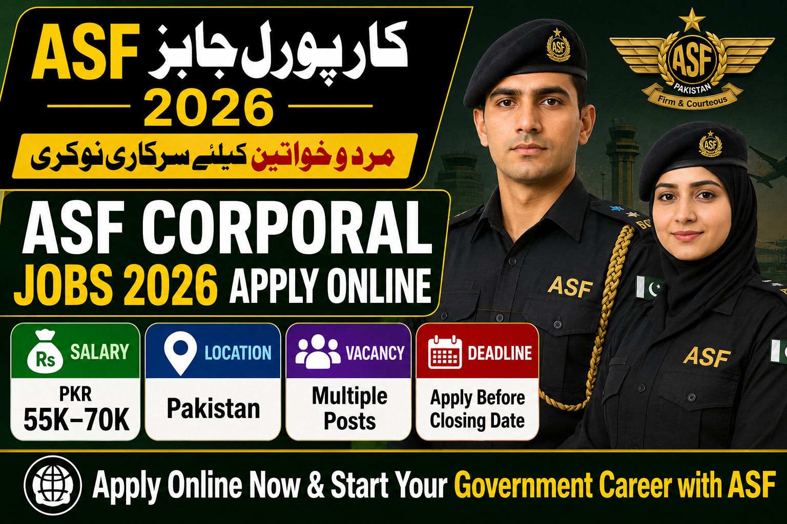 ASF Corporal Jobs 2026 in Pakistan